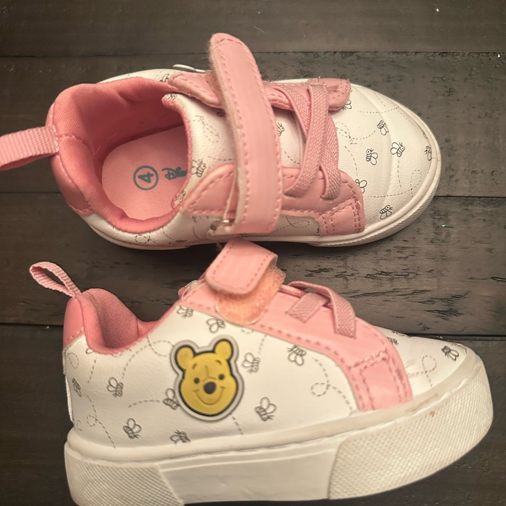 Disney Pink and White Kids Shoes with Pooh Bear